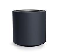 Vaso da fiori in plastica XL, rotondo, forma dritta, 47 x 44 cm, design fioriera in antracite con inserto per piante, portavaso balcone, vaso per fiori da giardino