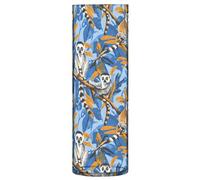 Vaso da fiori in stile rustico con lemuri del Madagascar su motivo blu, in plastica, 30 cm, decorazione moderna per cucina, tavolo, biblioteca, decorazione per feste