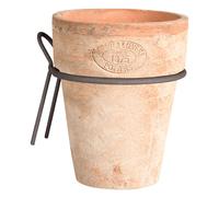 Vaso Da Fiori In Terracotta Con Supporto In Metallo Da Appendere