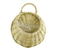 Vaso da fiori in vimini di paglia di salice, da appendere alla parete, vaso da fiori per la casa e il giardino, contenitore per fiori, beige