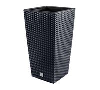 Vaso da fiori + inserto fioriera effetto rattan RATO SQUARE DRTS225 antracite