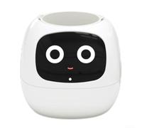 Vaso da fiori intelligente con intelligenza robotica e display integrato che offre irrigazione automatica e coinvolgente compagno di giardinaggio virtuale per animali domestici (bianco)