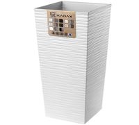 KADAX Vaso da fiori, con inserto, in plastica, fioriera, 35 cm, Bianco