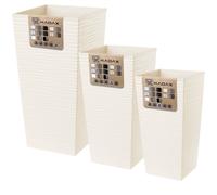 KADAX Elegante Vaso Alto per Piante da Interno ed Esterno Decorativo, Grande Fioriera in Plastica per Giardino e Balcone (Crema, Irregolare, 75.5 cm)