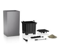 Vaso da fiori LECHUZA Canto Premium Column 40 - kit LED completo, argento metallizzato