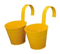 Vaso da Fiori Pentola per Piante Basamento Giallo Zincato