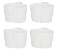 Vaso da fiori per balcone con manico sospeso, bianco, 20 cm, 4 pezzi