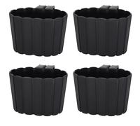 KOTARBAU® Set di 4 vasi da fiori sospesi, 20 x 14 cm, altezza: 13 cm, colore antracite, in plastica, per esterni, per balconi