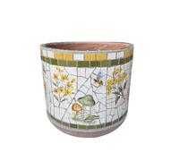 Vaso da fiori per esterni con processo dipinto retrò Spagna Pianta rotonda Fioriera in ceramica Bonsai Decorazione del giardino dal pavimento al soffitto Ornamenti creativi per piante in vaso da fiori