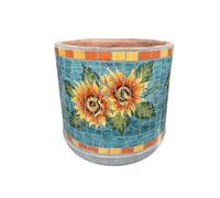 Vaso da fiori per esterni con processo dipinto retrò Spagna Pianta rotonda Fioriera in ceramica Bonsai Decorazione del giardino dal pavimento al soffitto Ornamenti creativi per piante in vaso da fiori