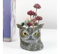Vaso da fiori piccolo a forma di gufo, ornamento da scrivania per giardino,