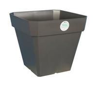 Vaso da fiori quadrato in plastica RIVIERA Solilla - 49 x 49 x H 45 cm - 65 L - grigio glitterato