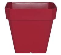 Vaso da fiori quadrato in plastica RIVIERA Solilla - 49 x 49 x H 50 cm - 65 L - Rosso