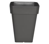 Vaso da fiori quadrato in plastica Solilla RIVIERA - 39 x 39 x H 53 cm - 49 L - Grigio glitterato
