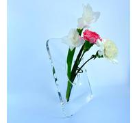 Vaso da fiori rettangolare in acrilico trasparente, con cornice in acrilico, vaso Art Deco, decorazione di console e vari desktop, regalo per l'inaugurazione della casa (trasparente)