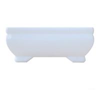 Vaso da fiori rettangolare in plastica bianca, per piante artificiali, fai da te, casa, ufficio, scrivania, decorazione moderna e liscia, 10 x 6,5 cm (11 cm senza imbottitura)