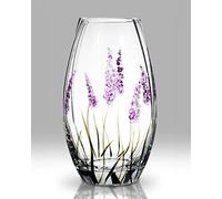 Vaso da fiori rotondo in vetro soffiato a bocca/decorato a mano, design lavanda viola, ideale per compleanno, inaugurazione della casa, terzo matrimonio, 20 cm