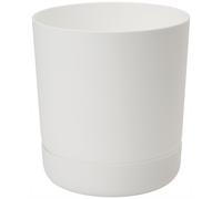 Vaso da fiori rotondo Satina 20 con sottovaso | Bianco