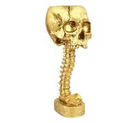 Vaso da fiori scheletrato, squisito rivestimento decorativo a forma di teschio, set di supporto in resina dipinta a mano per giardino (oro)