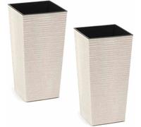 Siena Garden Eco Nizza - Set di 2 pezzi, 30 cm, colore: Bianco