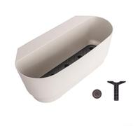 Vaso da fiori sospeso salvaspazio per ringhiera del balcone in plastica, progettato per creare attraente e funzionale per balconi giardini (bianco)