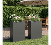 Vaso da giardino 2 pz Antracite 40 x 20 x 75 cm