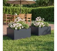 Vaso da giardino 2 pz Antracite 60 x 60 x 30 cm
