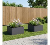 Vaso da giardino 2 pz Antracite 60 x 60 x 40 cm