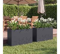 Vaso da giardino 2 pz Antracite 80 x 20 x 49 cm