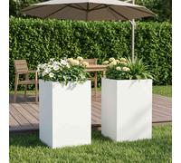 Vaso da giardino 2 pz Bianco 30 x 30 x 50 cm