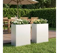 Vaso da giardino 2 pz Bianco 40 x 20 x 50 cm