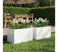 vidaXL Vaso da giardino 2 pz Bianco 50 x 40 x 40 cm