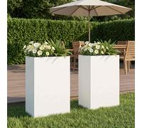 Vaso da giardino 2 pz Bianco 50 x 40 x 75 cm
