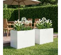 Vaso da giardino 2 pz Bianco 60 x 40 x 50 cm