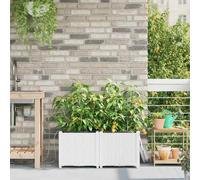 vidaXL Vaso da giardino 2 pz Bianco 80 x 40 x 37,5 cm PP