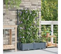 vidaXL Vaso da giardino 2 pz Grigio Chiaro 80 x 40 x 126 cm PP