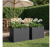 vidaXL Vaso da giardino 2 pz Nero 60 x 30 x 40 cm