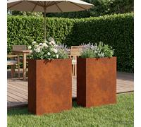 vidaXL Vaso da giardino 2 pz Ruggine 40 x 20 x 75 cm Acciaio Corten