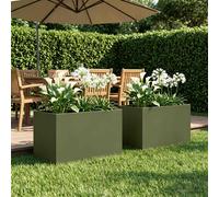 Vaso da giardino 2 pz Verde Oliva 50 x 40 x 40 cm