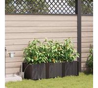 vidaXL Vaso da giardino 3 pz Marrone 120 x 40 x 37,5 cm PP