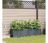 vidaXL Vaso da giardino 4 pz Grigio Chiaro 160 x 40 x 37,5 cm PP
