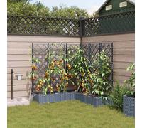vidaXL Vaso da giardino 5 pz Grigio Chiaro 120 x 120 x 126 cm PP