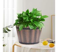 Vaso da giardino a secchio e barile, vaso rustico per fiori per casa, tavolo da