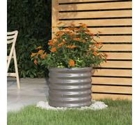 Vaso da Giardino Acciaio Zincato 40x40x36cm Grigio