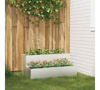 vidaXL Vaso da giardino Argento 100 x 60 x 45 cm Acciaio inossidabile