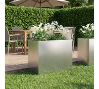 Vaso da giardino Argento 60 x 30 x 50 cm Acciaio Inox