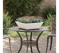 vidaXL Vaso Metallico Quadrato Bianco per Interno ed Esterno, Dimensioni Medie 50 x 15 cm, Resistente ai Raggi UV, Durevole, Design Moderno e Minimalista per Piante Piccole, Facile da Pulire, Conten