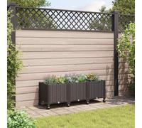 vidaXL Fioriera con ruote, 120 x 40 x 44 cm, in PP, fioriera moderna per balcone, terrazza, resistente alle intemperie, ideale per piante e ortaggi