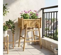 Vaso da Giardino con Supporto Naturale 50 x 38 x 74 cm Bambù