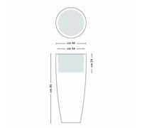 Vaso in Polimero Monacis STILO ROUND TOP dimensioni 40x34x h 90 cm Capacità 20 Lt adatto interno esterno colore ANTRACITE aantracite